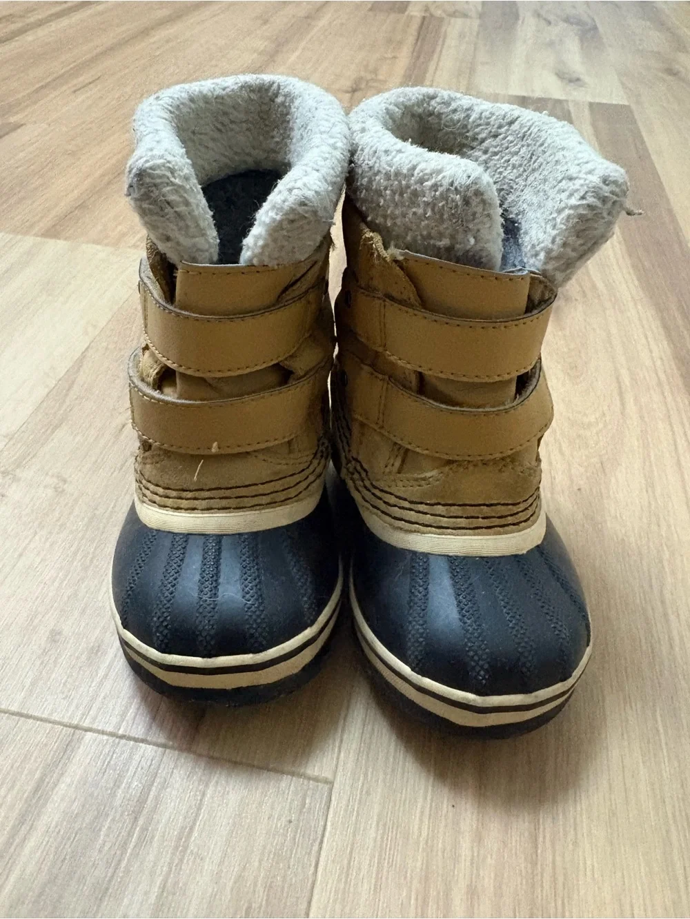 Sorel Kids Tan & Black Waterproof Snow Boots